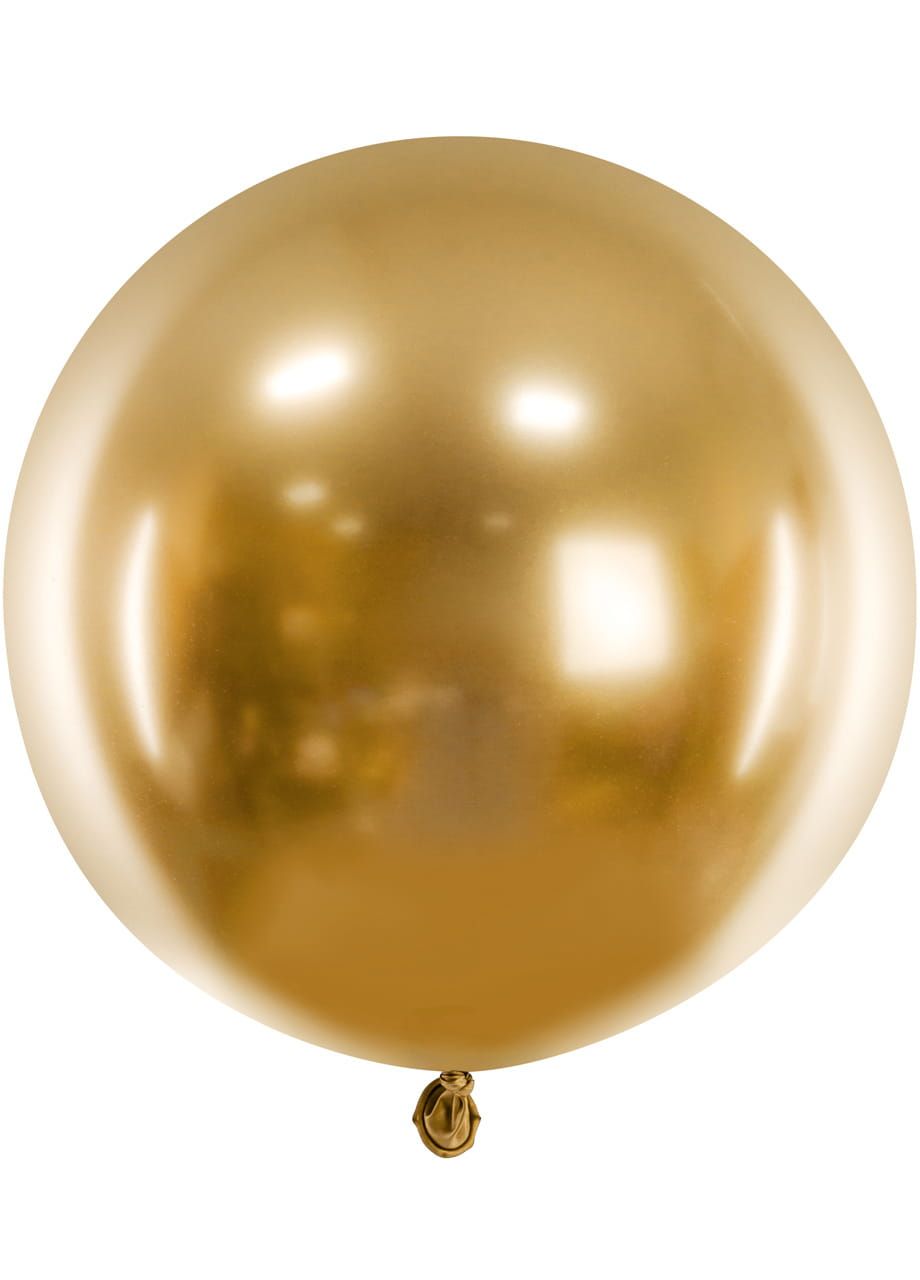 Okrgy balon chromowany OLBRZYM zoty 60cm
