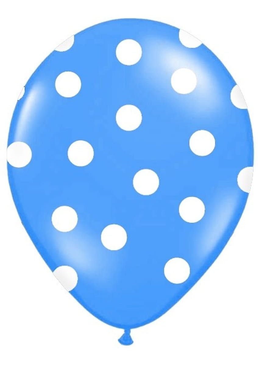 Balony niebieskie w biae kropki (50szt.)