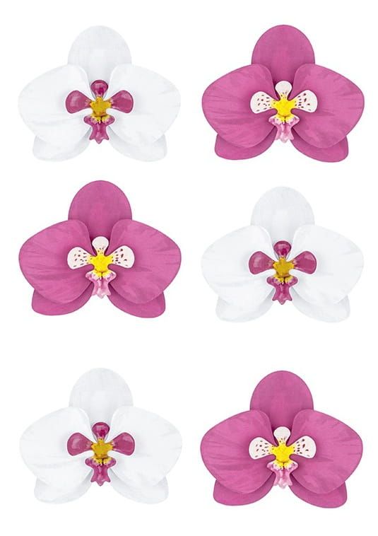 Dekoracje papierowe ALOHA kwiatki hawajskie (6szt.)