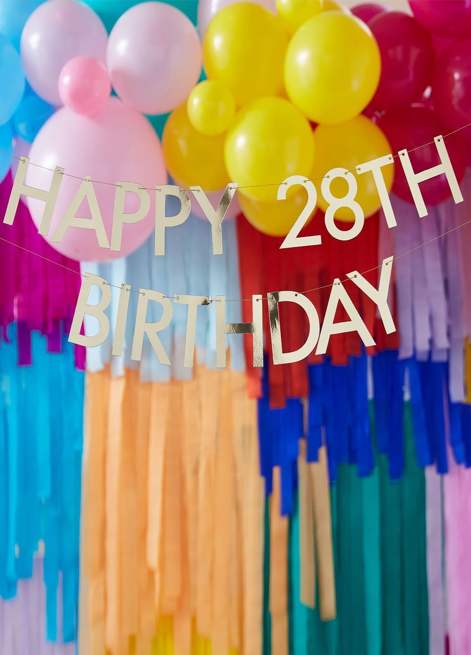 Zota girlanda urodzinowa HAPPY BIRTHDAY personalizowany napis na urodziny