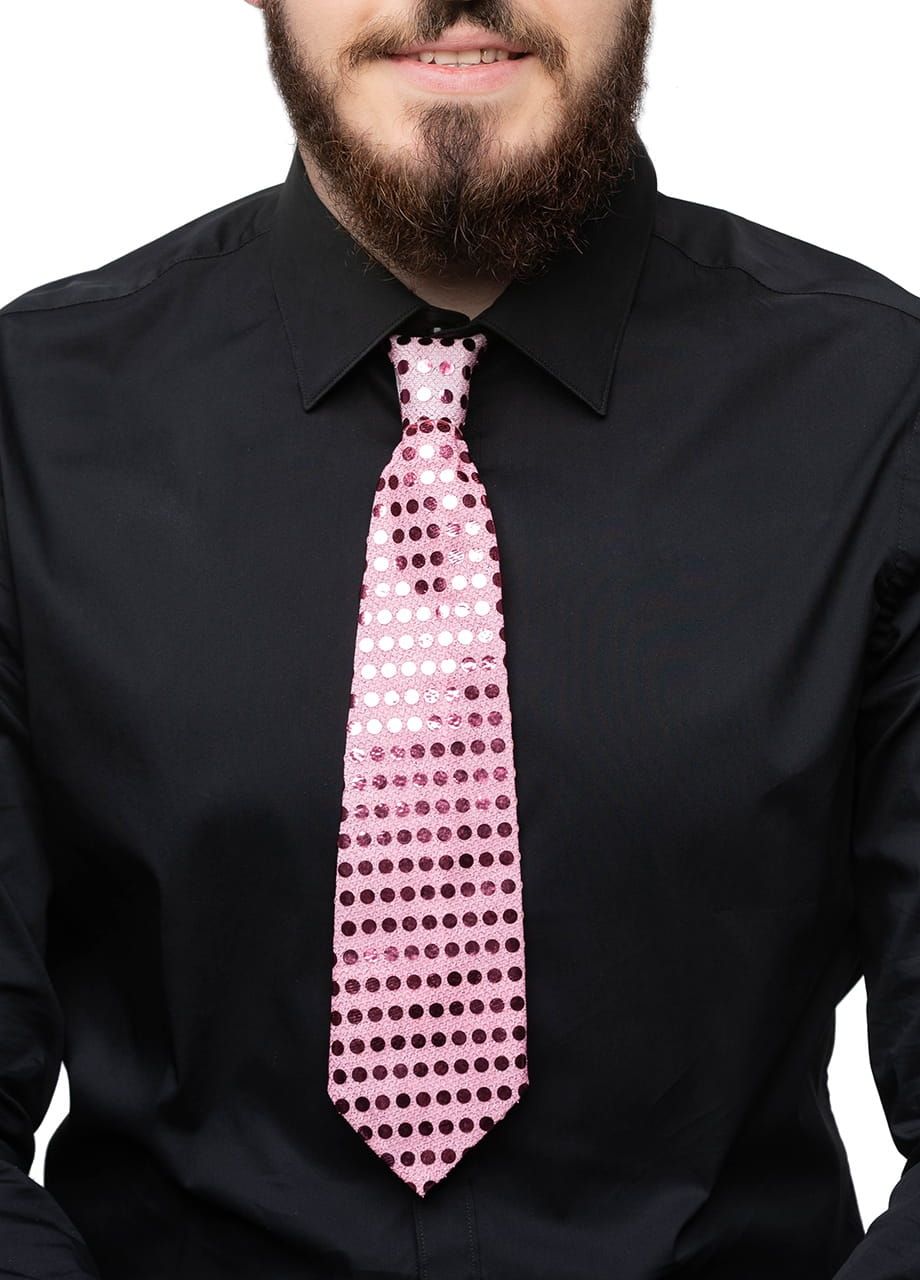 Krawat cekinowy RӯOWY na gumce