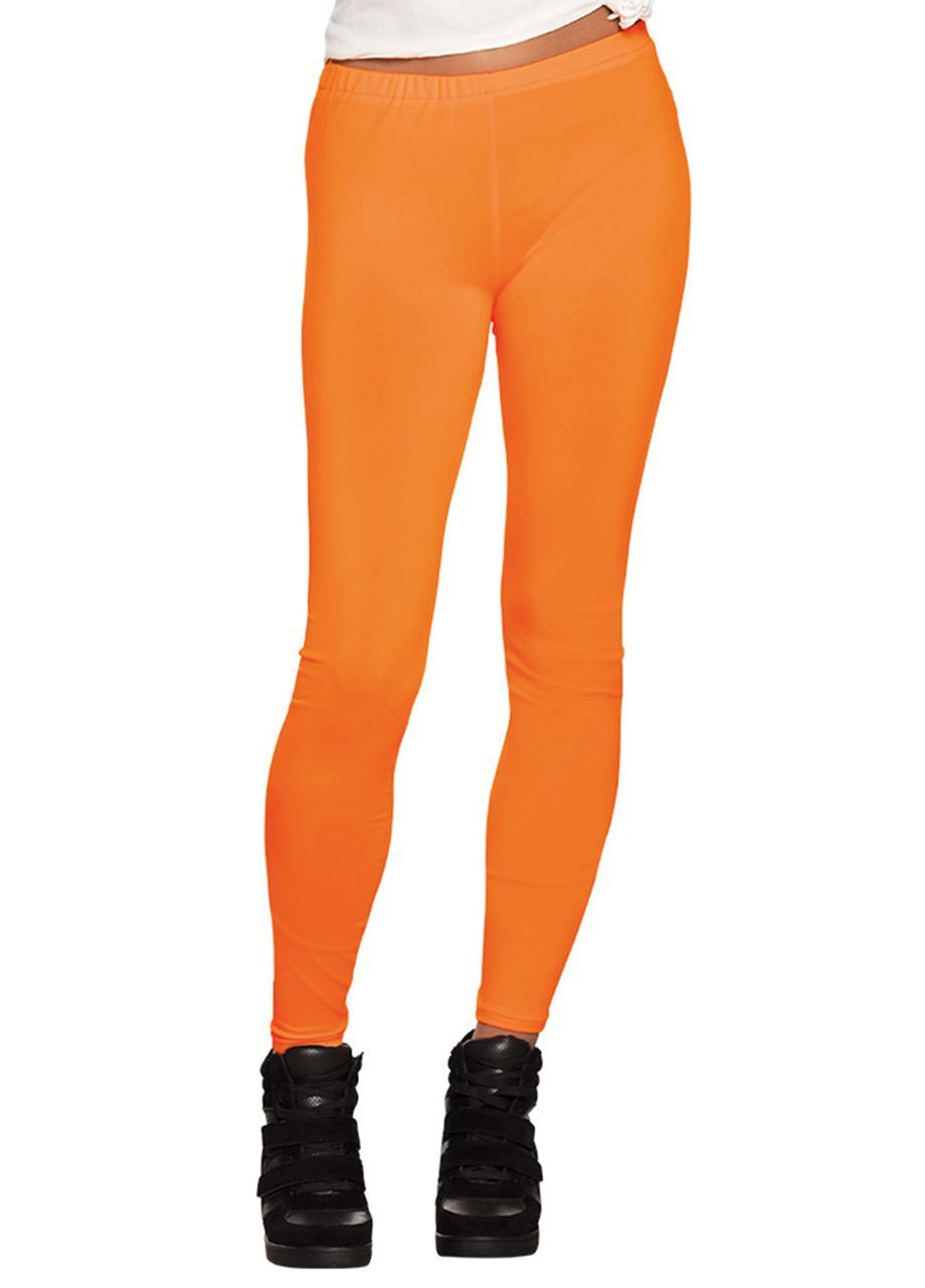 Neonowe legginsy pomaraczowe - M