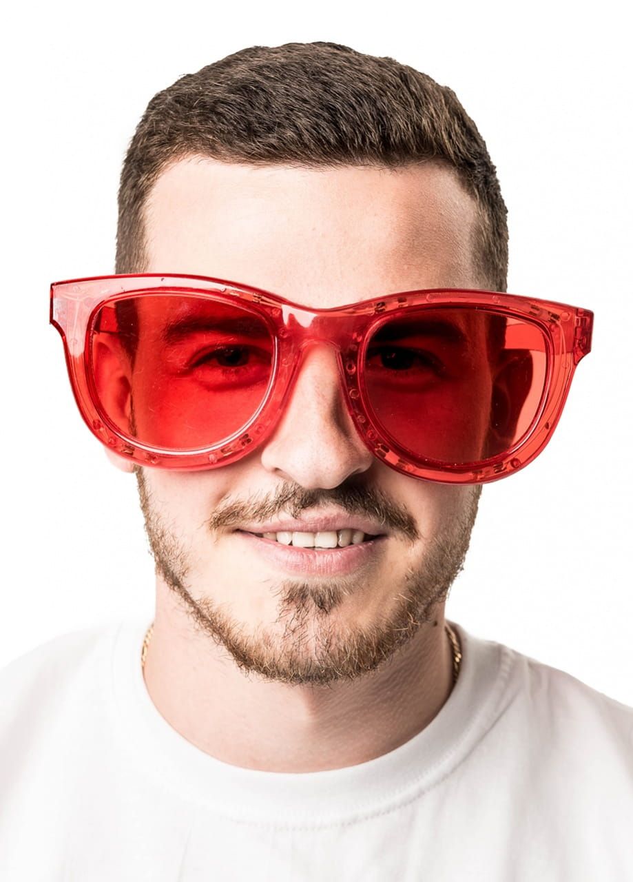 Mega okulary wiecce LED czerwone