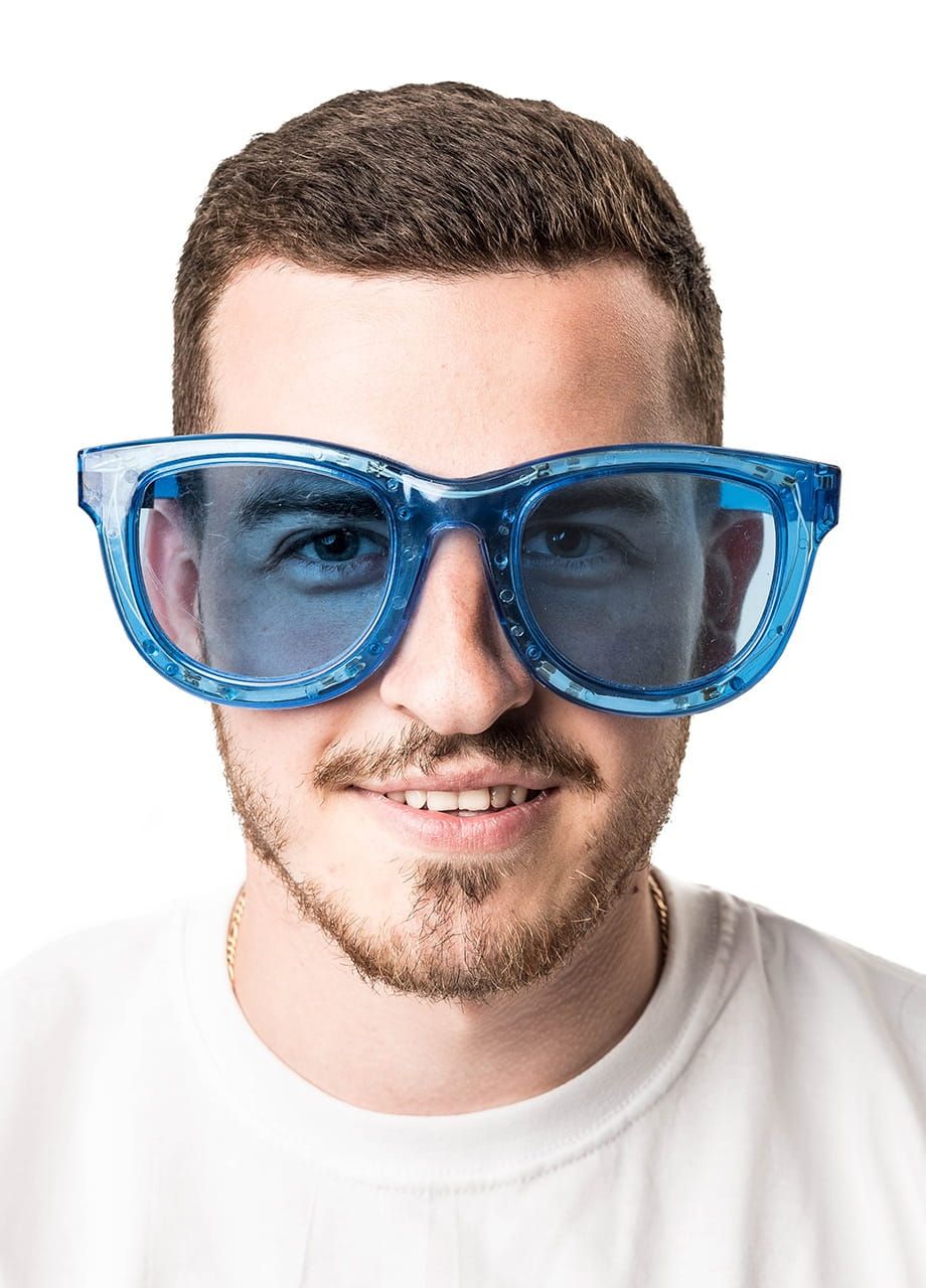 Mega okulary wiecce LED niebieskie
