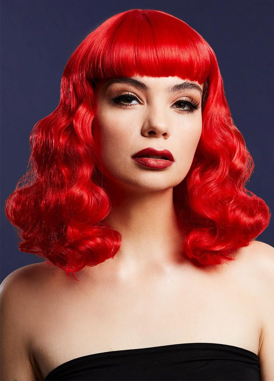 Czerwona peruka z grzywk BETTIE Fever Professional