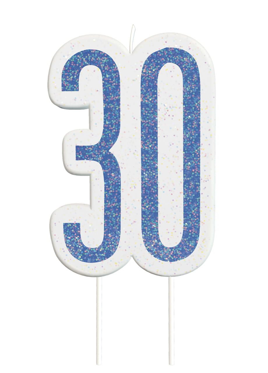 wieczka urodzinowa 30 URODZINY niebieska wieczka na tort