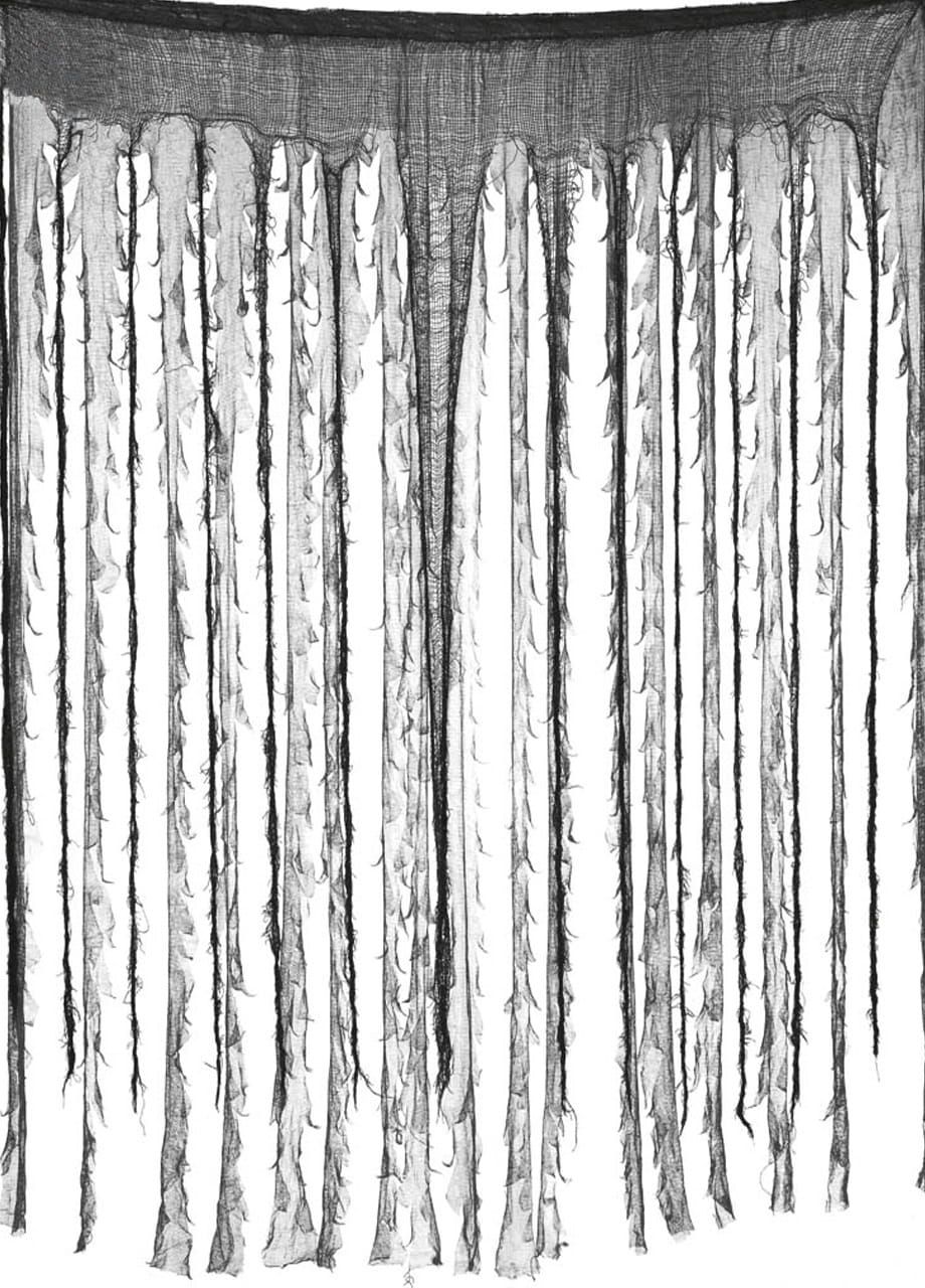 Zasona czarno-szara DEKORACJA SALI NA HALLOWEEN 150x190cm