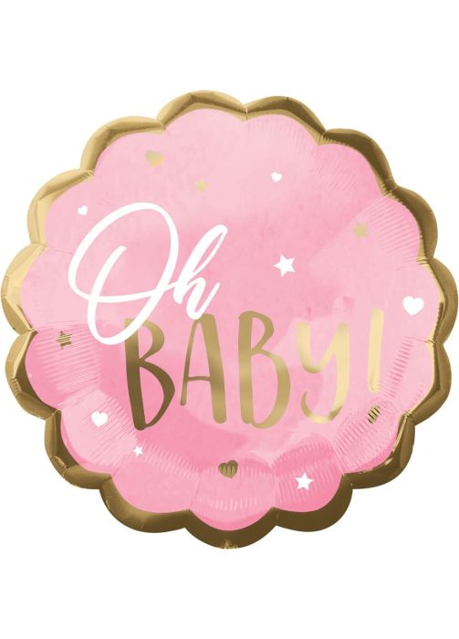 Balon baby shower OH BABY różowy