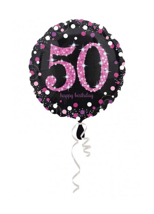 Balon foliowy 50 URODZINY Pink Celebration