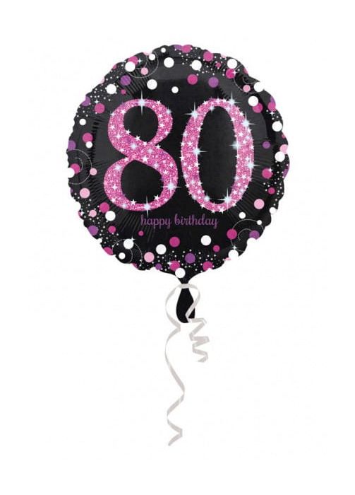 Balon foliowy 80 URODZINY Pink Celebration