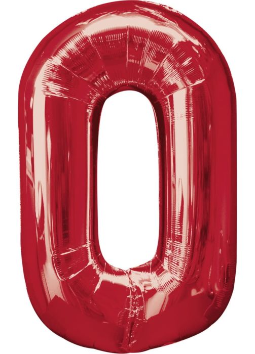 Balon foliowy CYFRA 0 czerwony 85cm