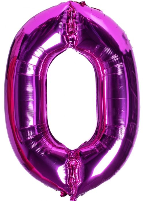 Balon foliowy CYFRA 0 różowy 100cm