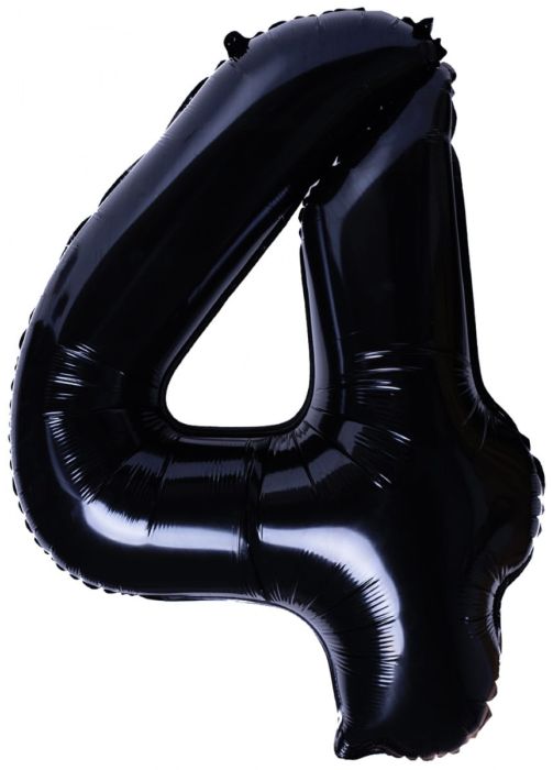 Balon foliowy CYFRA 4 czarny 100cm