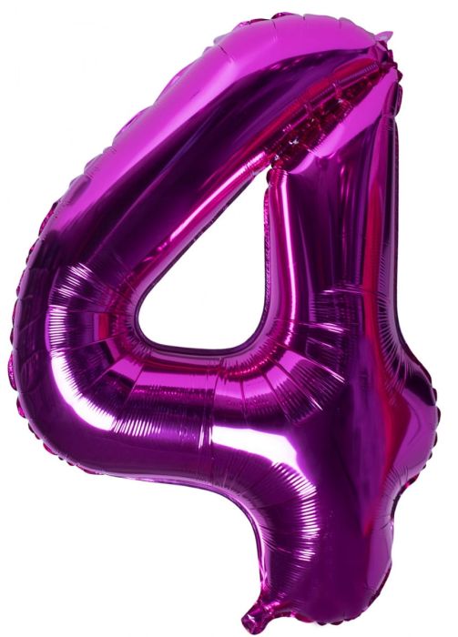 Balon foliowy CYFRA 4 różowy 100cm