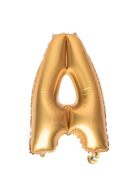 Balon foliowy na powietrze LITERKA A złoty 40cm