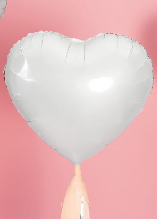Balon foliowy SERCE biały 45cm