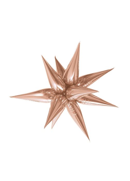 Balon foliowy STAR 3D różowe złoto 70cm