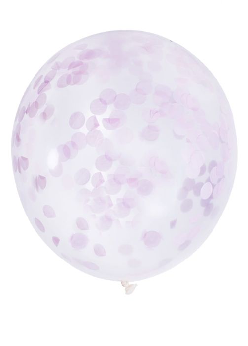 Balon z KONFETTI różowym gigant 50cm