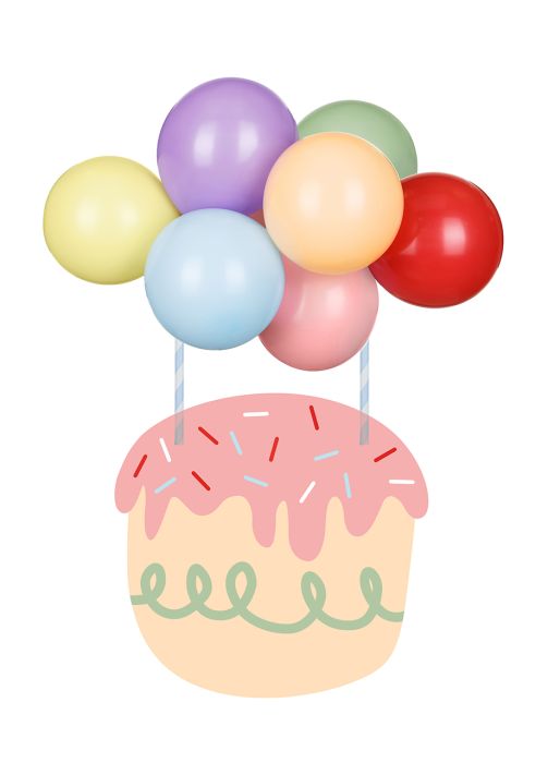 Balonowy topper na tort TĘCZA 29 cm