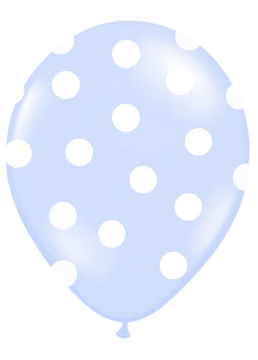 Balony błękitne w białe kropki (50szt.)