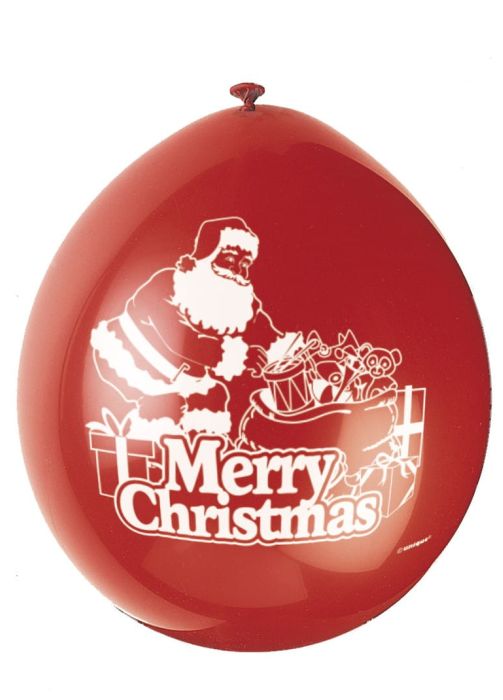 Balony MERRY CHRISTMAS czerwone balony świąteczne (10szt.)
