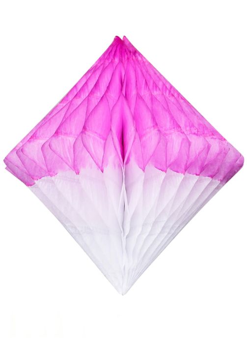 Dekoracja papierowa DIAMENT różowo-biała 50cm