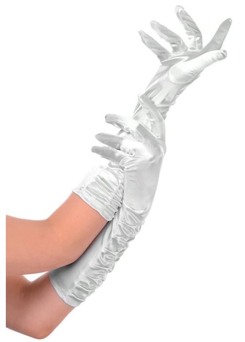 Długie rękawiczki LATA 20 białe
