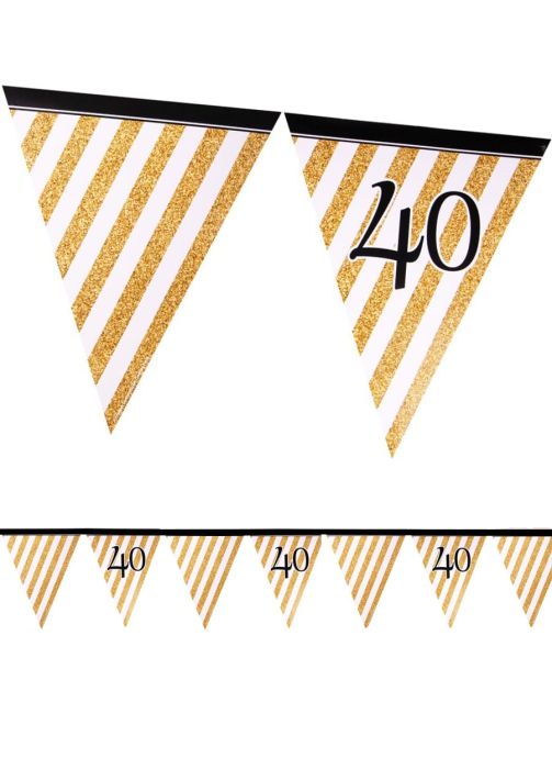 Girlanda flagi 40 URODZINY GLITTER 3,7m