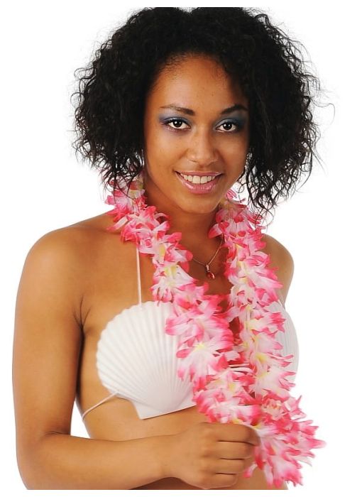 Girlanda hawajska LUX różowo-biała