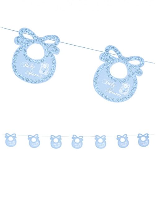 Girlanda na baby shower ŚLINIAK dekoracja niebieska 2,75m