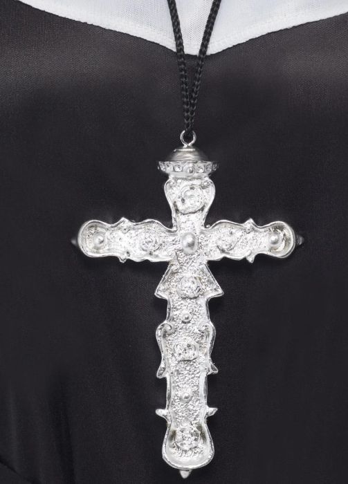 Krzyż srebrny akcesoria do stroju ZAKONNICY