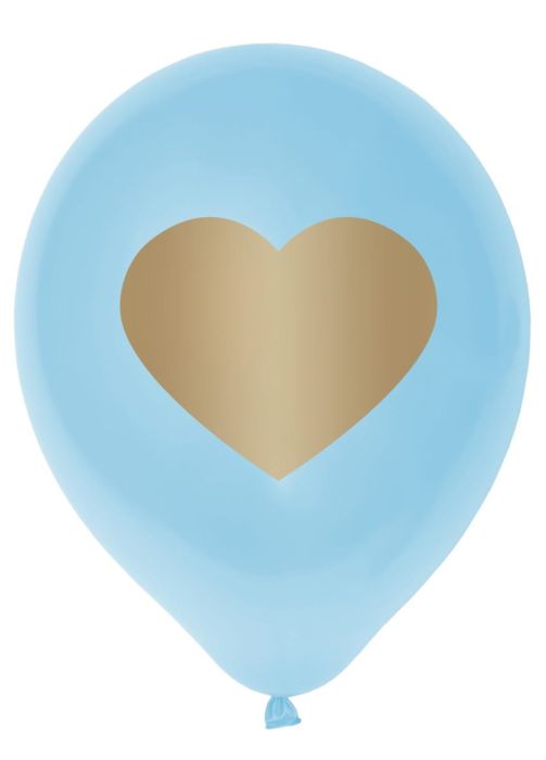 Niebieskie balony z sercem (5szt.)