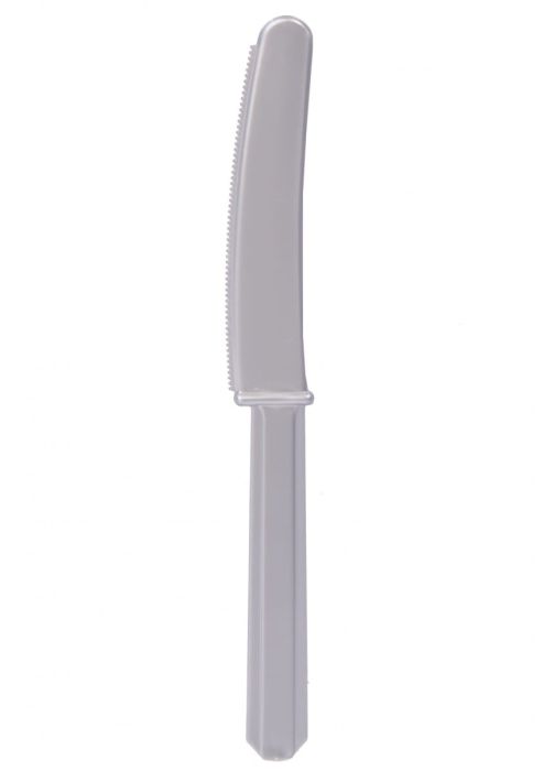 Noże plastikowe SREBRNE (10szt.)