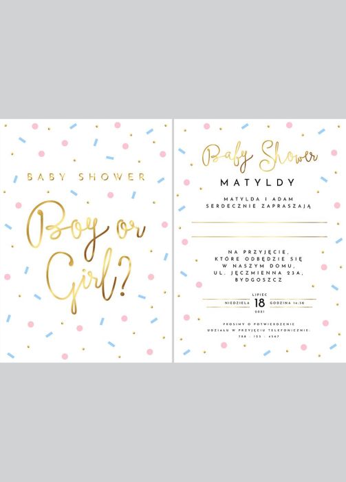 Personalizowane zaproszenia na Baby Shower