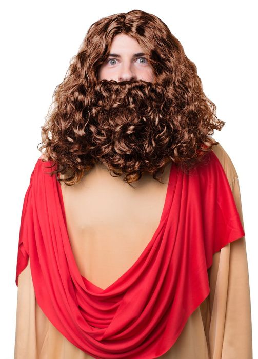 Peruka z wąsami i brodą JEZUS