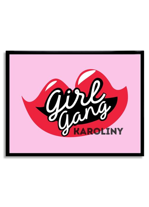 Plakat z imieniem 31x41 cm GIRL GANG prezent dla przyjaciółki