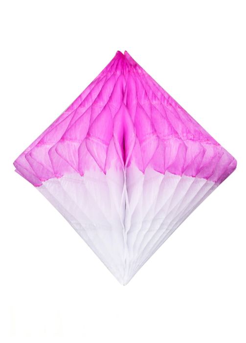 Rozeta wisząca DIAMENT różowo-biała 30cm