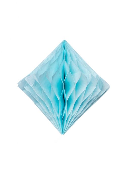Rozety papierowe DIAMENT niebieskie 10cm (5szt.)
