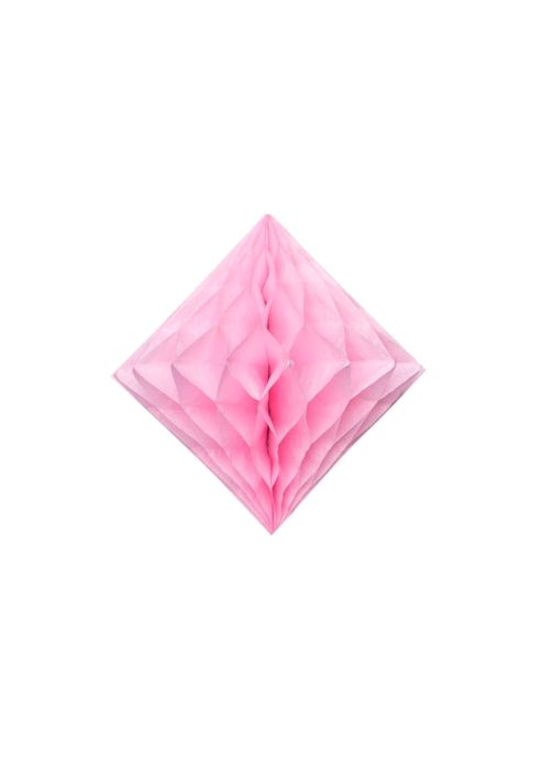 Rozety papierowe DIAMENT różowe 10cm (5szt.)