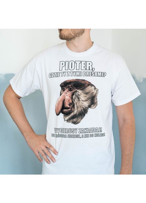 Śmieszna koszulka męska JANUSZ PIOTER - M