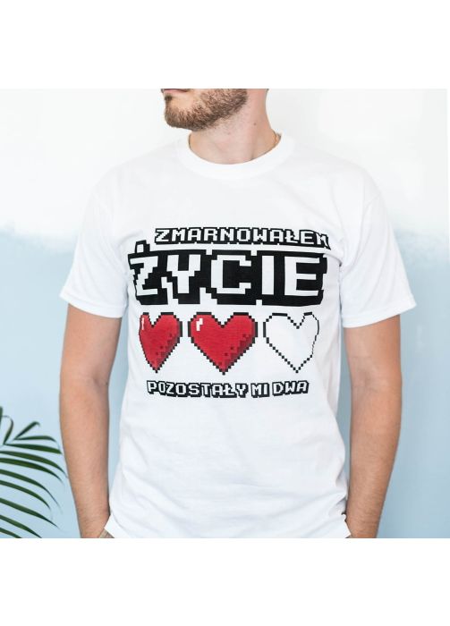 Śmieszna koszulka męska ZMARNOWAŁEM ŻYCIE - XL