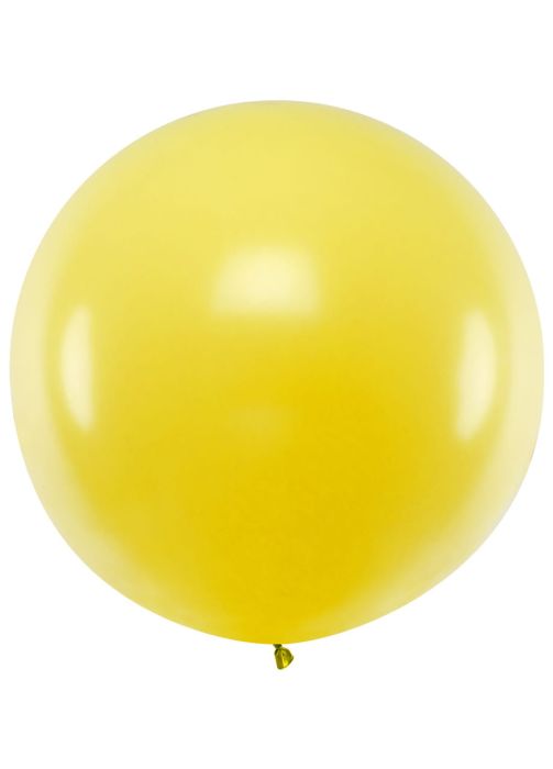 Wielki balon żółty pastelowy 1m