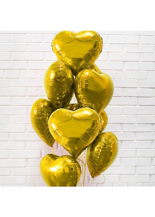Zestaw balonów z butlą WALENTYNKI złoty