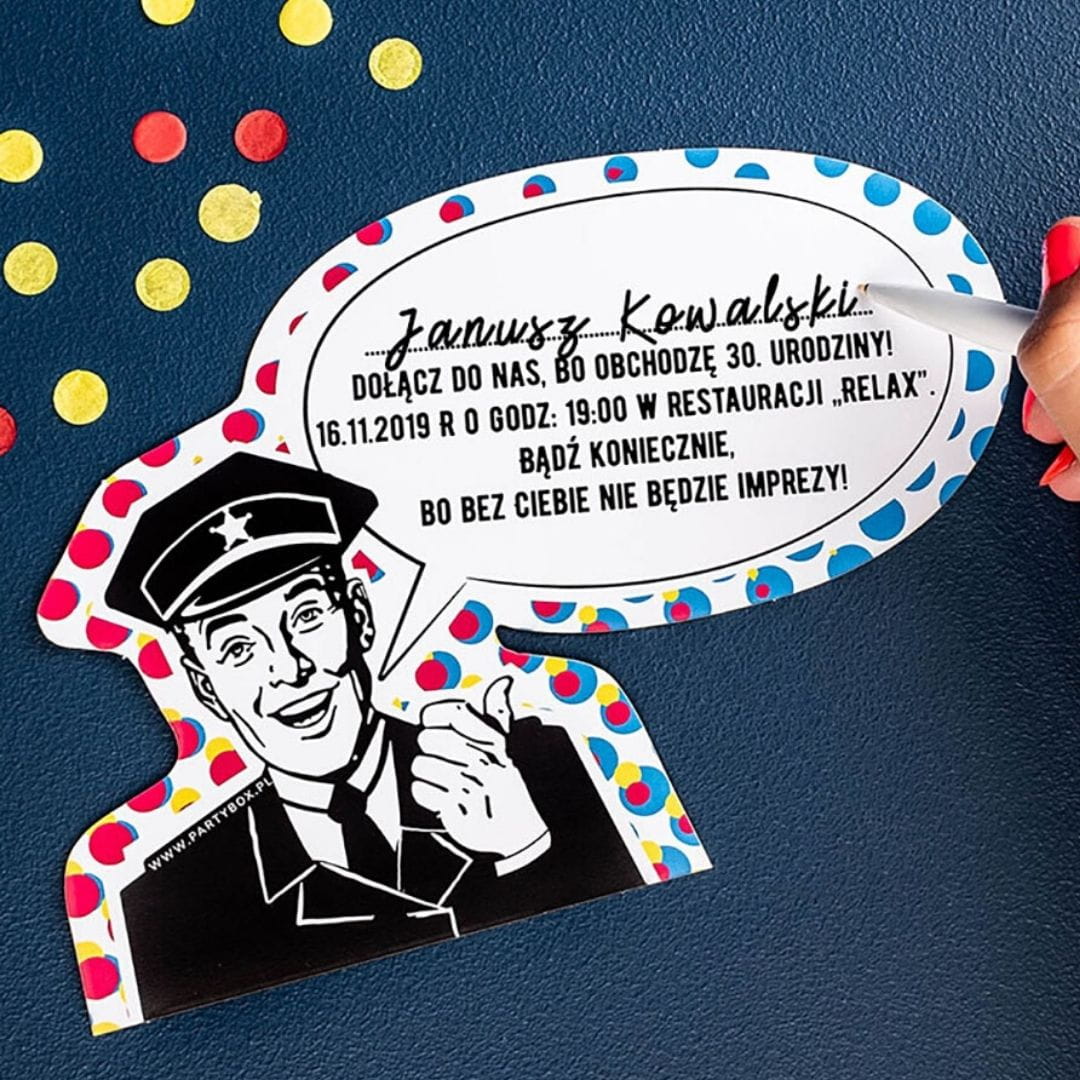 Zaproszenia personalizowane POLICJANT (6szt.)
