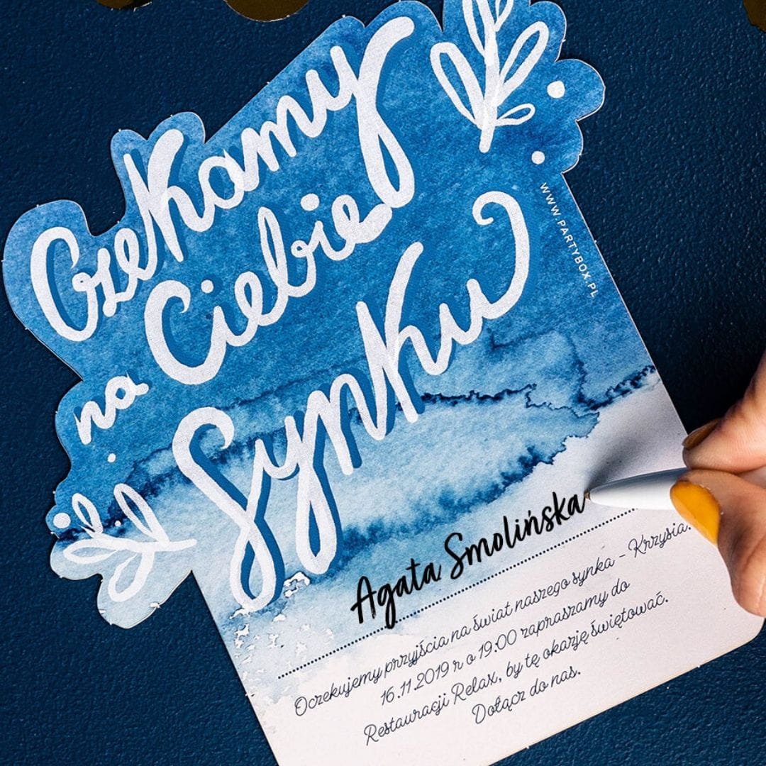 Zaproszenie personalizowane BABY SHOWER BOY (6szt)