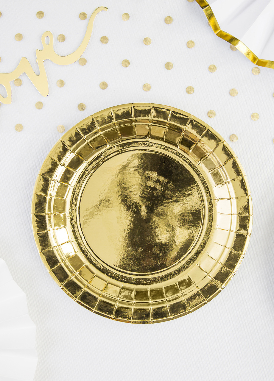 Zote talerzyki papierowe GOLD 18cm (6szt.)
