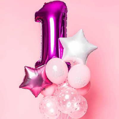 Balony na roczek dla dziewczynki