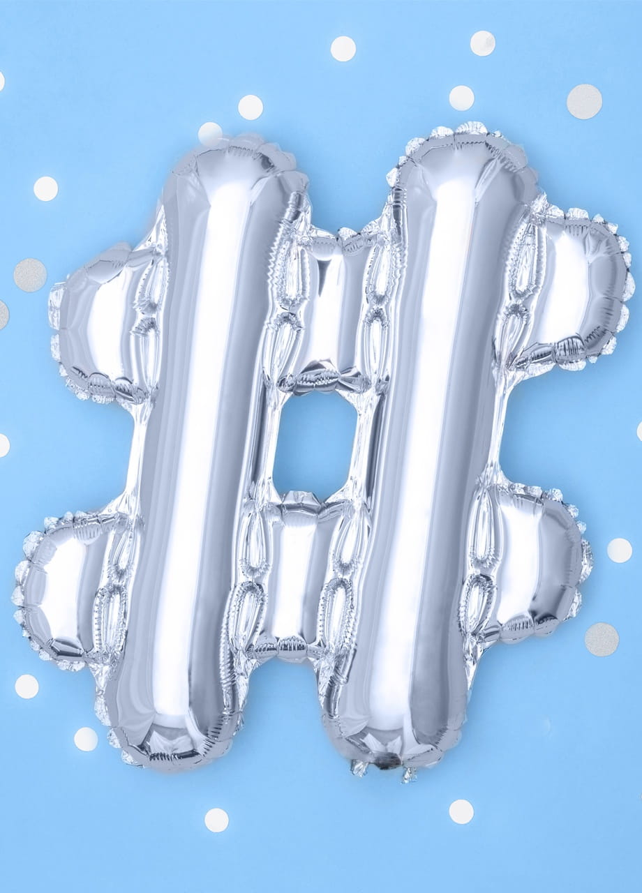 Balon foliowy HASHTAG srebrny 35cm