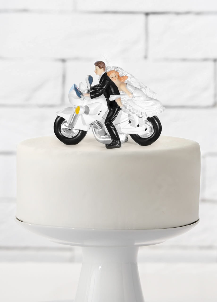 Figurka na tort weselny PARA MODA na motorze 11cm