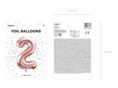 Balon CYFRA 2 r�owe z�oto 86 cm